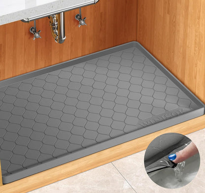 Waterproof under Sink Mat 34" X 22", Silicone Mat, Dark Gray1