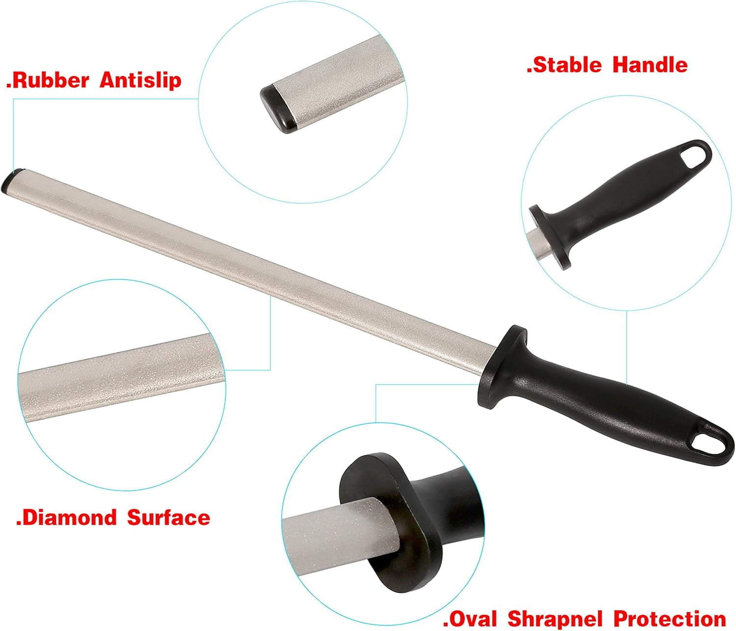 12-in-diamond-carbon-steel-professional-knife-sharpener-rod-kitchen-home-or-hunting-master-chef-hunter-or-home-gourmet-blade-sharpening-rod-or-stick-for-kitchen-and-hunting-knives-diamond-coated-carbon-steel-rod-for-consistent-reliable-sharpening-and-honing-every-time
