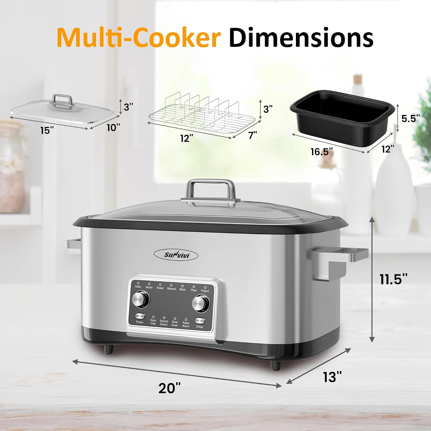 8-quart-slow-cooker-roaster-oven-12-in-1-programmable-multi-cooker-with-digital-timer-temp-control-keep-warm-removable-non-stick-aluminum-pot-dishwasher-safe-glass-lid-stainless-steel