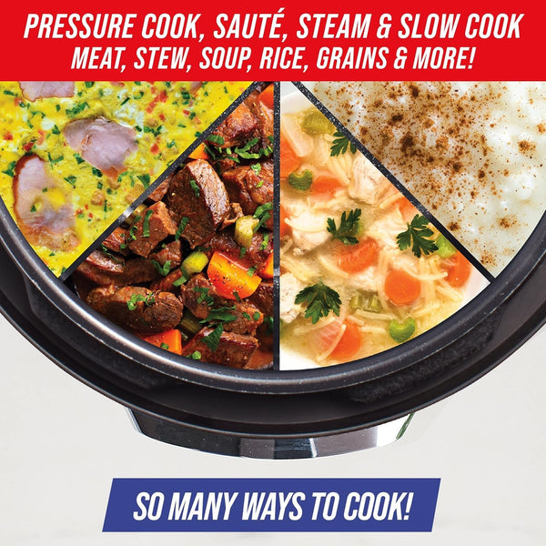Ceramic Nonstick, 16-In-1 6QT Electric Pressure Cooker, Slow Cooker, Rice Cooker, Yogurt Maker, Saute, Steamer and More, Programable, Dishwasher Safe Pot, Pfas-Free, Blue9