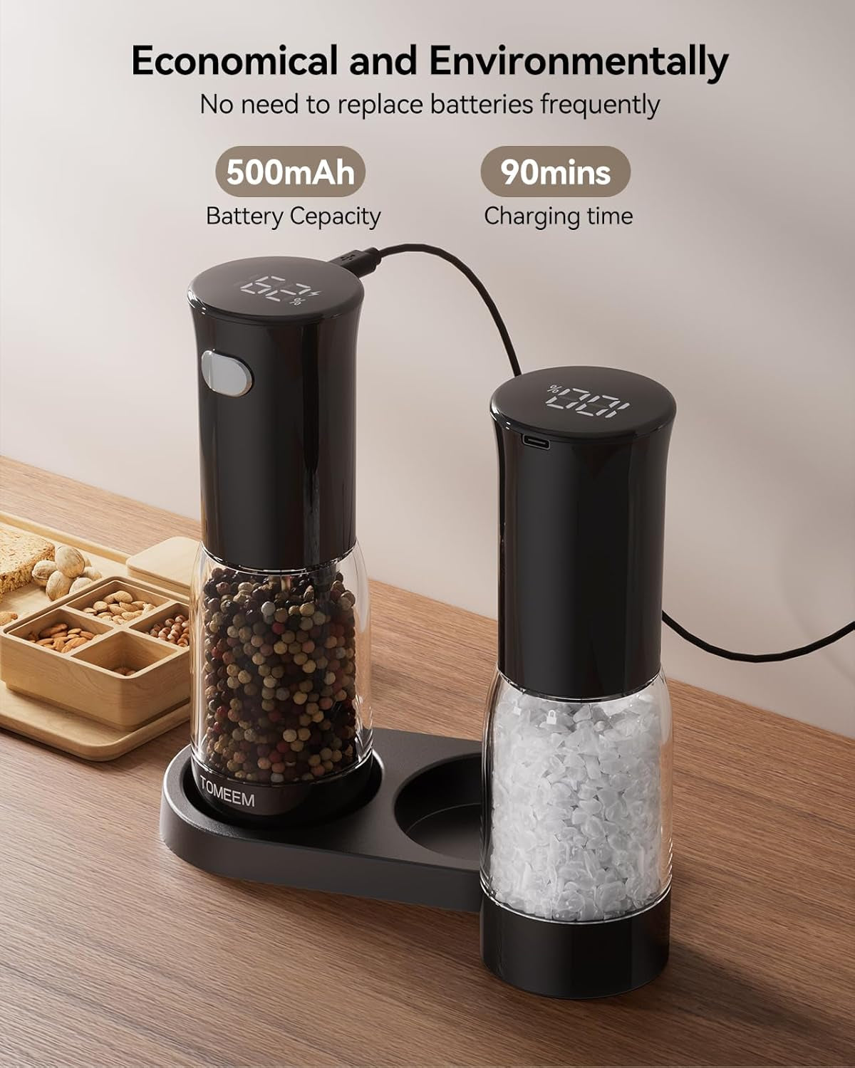 electric-salt-and-pepper-grinder-set-rechargeable-with-led-power-indicator-5-level-adjustable-grinding-led-light-4-5oz-large-capacity-salt-and-pepper-shakers-with-storage-base