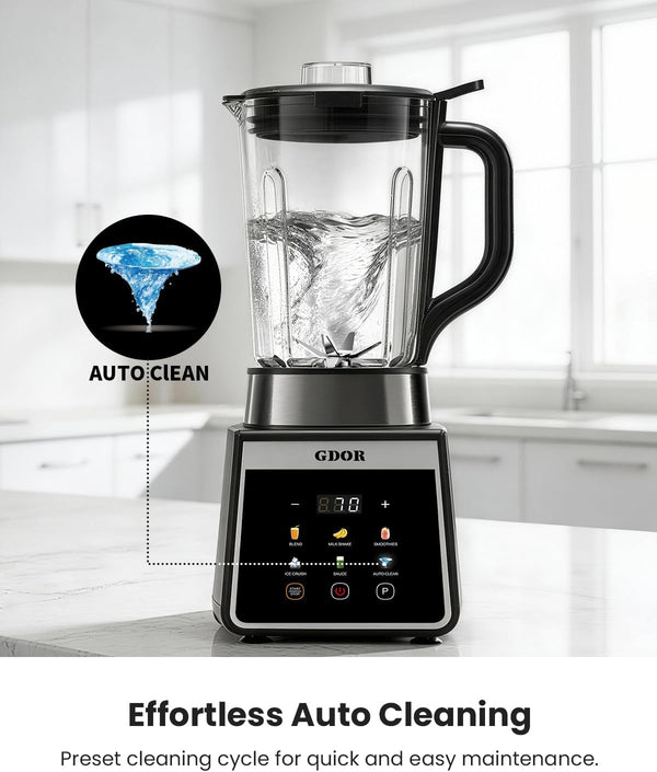 Blender, Auto-Program Smoothie Blender, Crush Ice,1300W | Professional Smoothie Maker with 6 One-Touch Presets, 74Oz XL Family-Size Blender for Smoothie,22Oz On-The-Go Cup, Auto-Clean7