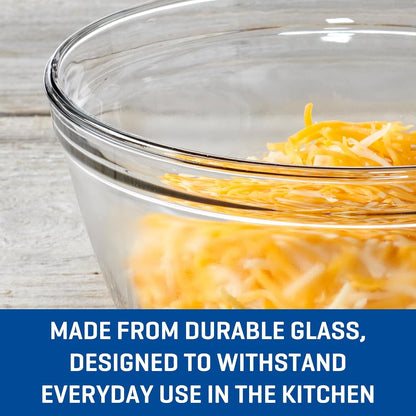 4 Piece Glass Mixing Bowls Set – Durable, Microwave, Oven, and Dishwasher Safe – Perfect for Prep, Mixing, Serving, and Storage – Made in USA3