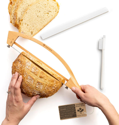 Adjustable Bread Knife for Homemade Bread with 1/2" and 1" Thickness Guides1