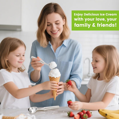 Stainless Steel Ice Cream Scoop - Heavy Duty Ice Cream Scooper with Ergonomic Handle - One-Piece Metal Ice Cream Spoon for Gelato, Sorbet, Cookies - Durable, Easy to Use & Dishwasher Safe8