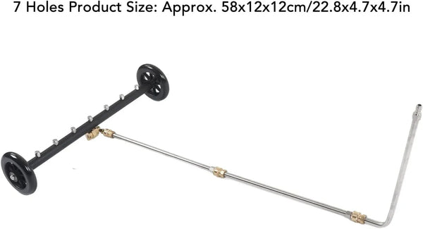 Pressure Washer Undercarriage Cleaner, 2 in 1 4000 PSI Underbody Car Wash Water Broom Power Washer Cleaner, 7 Holes Undercarriage Water Broom with 3 Extension Wands (75