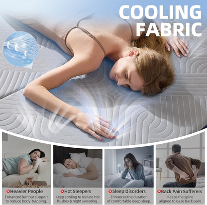 Foldable Mattress Twin Size, 6 Inch Cooling Folding Mattress/Topper, Breathable Absorbs Heat Fabric, Washable Trifold Memory Foam Mattress, Portable Floor Bed for Guest, Yoga, Camping3