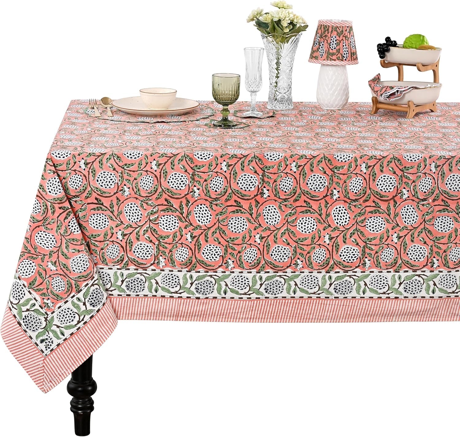dark-salmon-pink-hand-block-print-cotton-rectangle-tablecloth-60-x-60-inches-reusable-table-cover-decorative-everyday-use-for-dining-room-farmhouse-home-gift-for-spring-mothers-day
