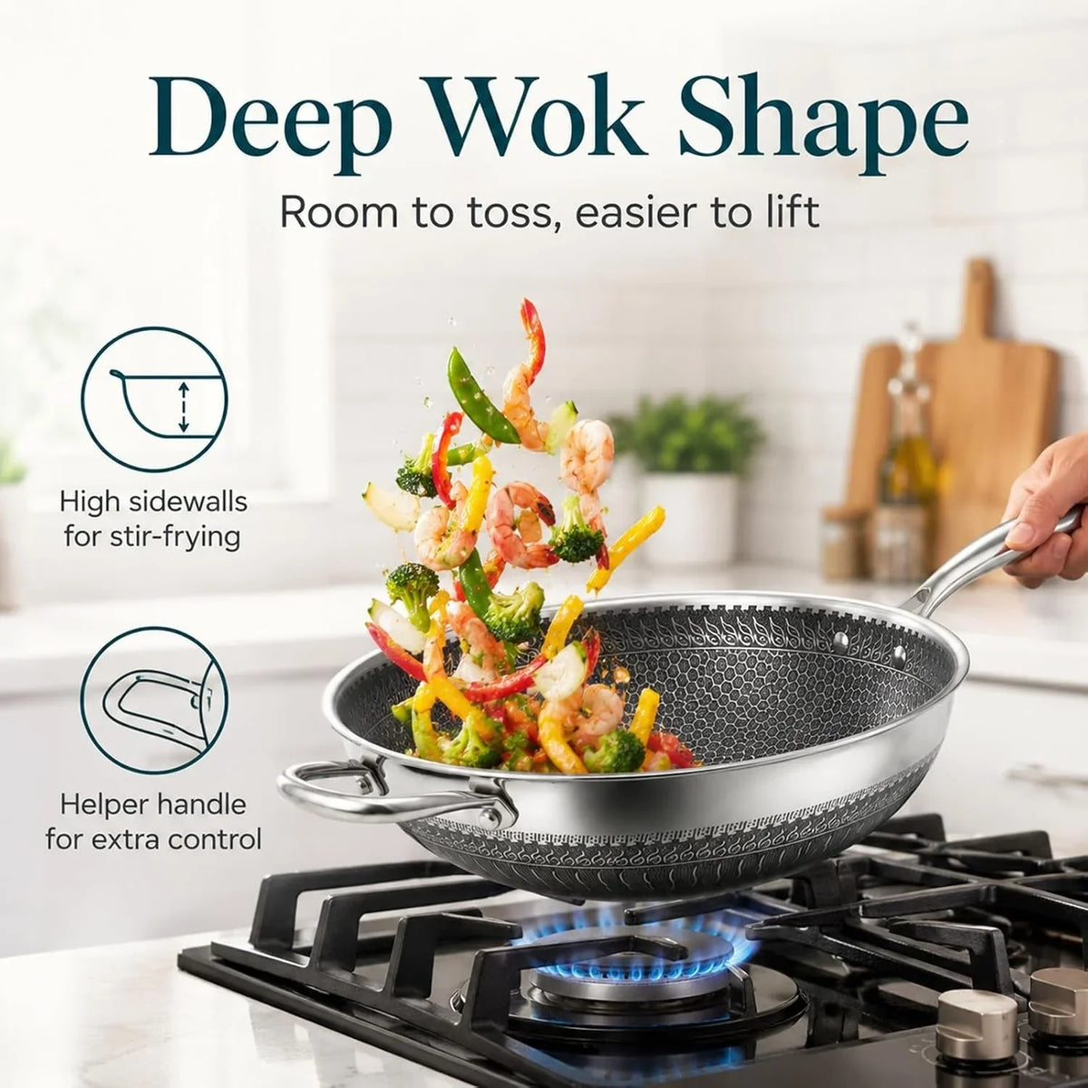 12-6-inch-stainless-steel-honeycomb-wok-pan-with-standing-glass-lid-flat-bottom-stir-fry-pan-for-induction-gas-electric-stoves-physical-stick-resistant-surface-dishwasher-safe