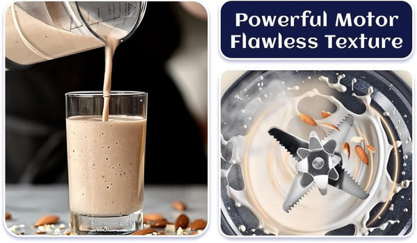 16-In-1 Blender and Nut Milk Maker - 50Oz Auto Timer Jug with 8 High-Speed Blades & Quiet Motor for Soy, Oat, Almond Milk, Smoothies, Milkshakes and Soup - Heat Insulation8