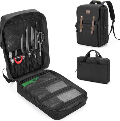 Large Knife Backpack & Chef Bag, 12 + 23 Slots, Knife Not Included1