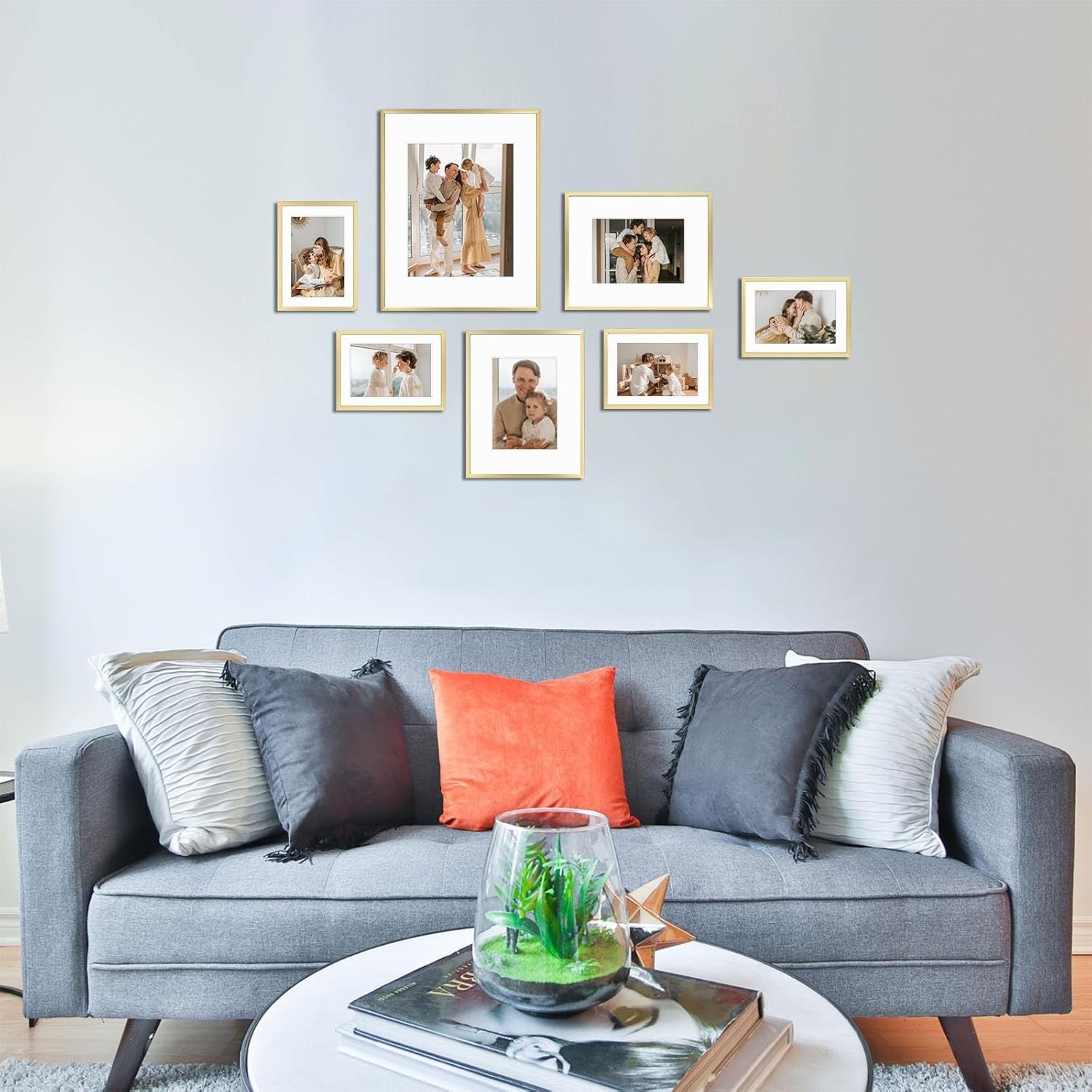 7-pack-gold-aluminum-frame-with-white-mat-real-glass