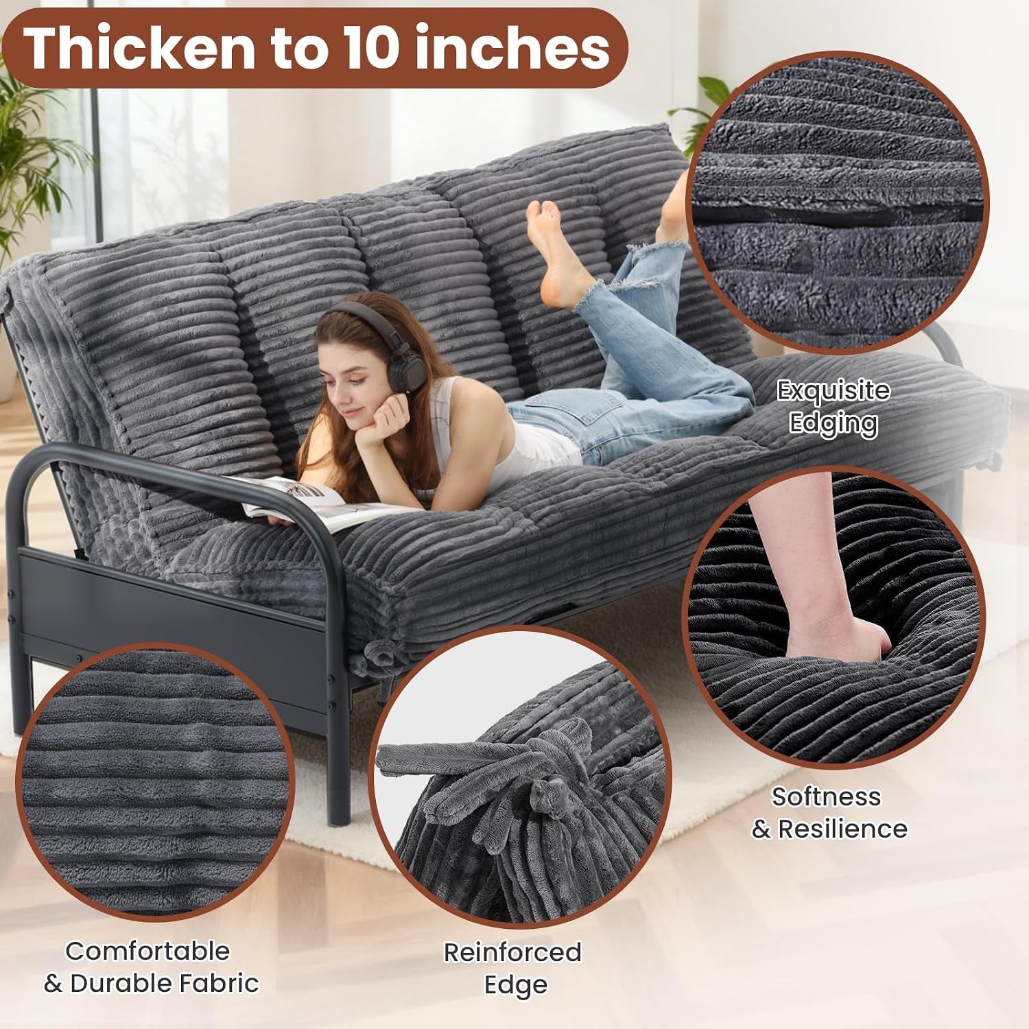 10-futon-mattress-queen-size-futons-sofa-couch-bed-with-straps-thick-corduroy-floor-mattress-for-adults-roll-up-folding-mattress-shredded-foam-filling-medium-firm-gray-full