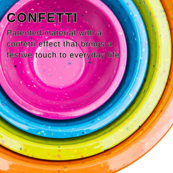 Confetti Melamine 4 Piece Nesting Mixing Bowls Set, Colorful Vibrant6