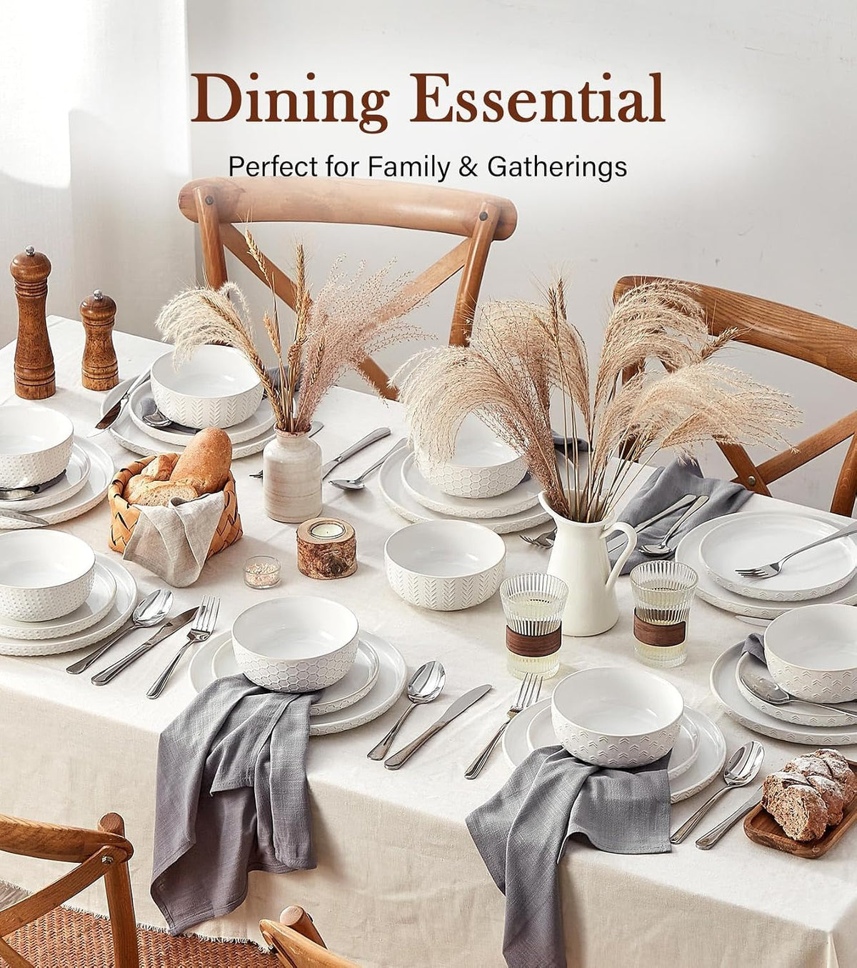 24-piece-dinnerware-sets-for-8-farmhouse-style-stoneware-plates-and-bowls-sets-scratch-resistant-dishwasher-safe-embossed-boho-ceramic-dish-set-stack-compactly-dishware-ivory-white