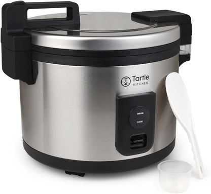 TK Commercial Rice Cooker 64 Cup - Large Capacity Nonstick Pot - Auto Warm | 32 Uncooked Cups Ready in 45 Min; 3D Heating for Evenly Cooked Rice; Stainless Steel Body; Swappable TK Pot; Cup & Scoop1