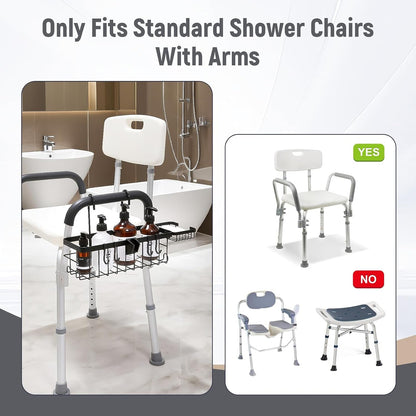 Shower Caddy Basket Hanging on Shower Chair Arms4