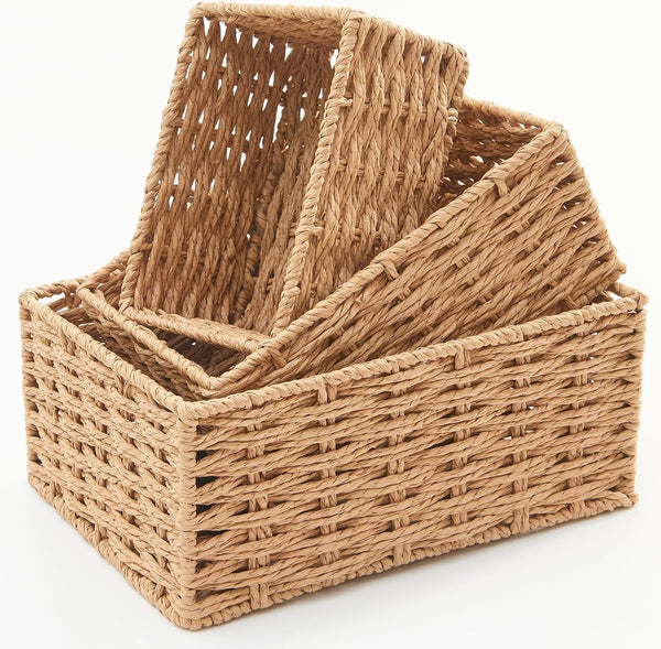 Small Wicker Basket for Organizing, Woven Storage Basket Sets of 31
