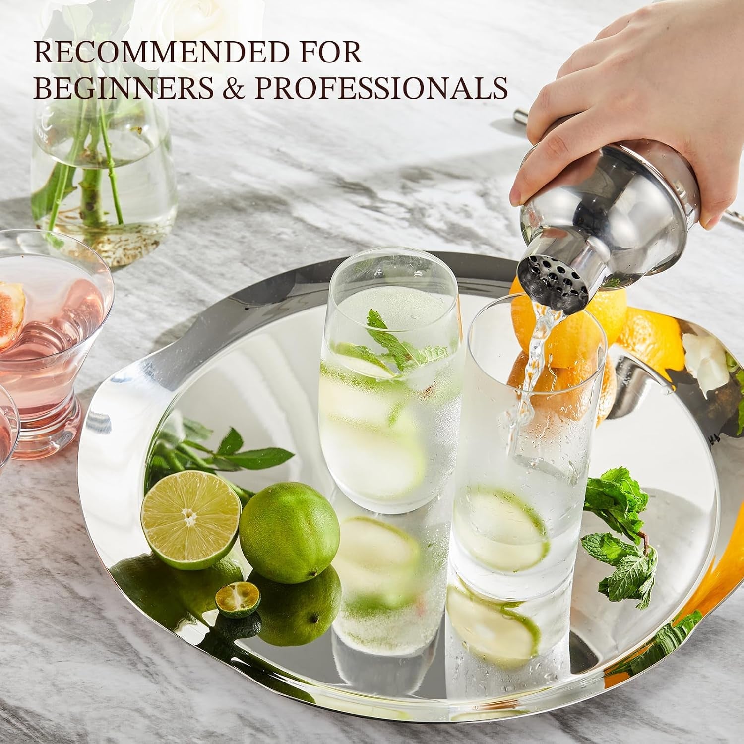cocktail-shaker-24oz-drink-shaker-with-bartender-strainer-measuring-jigger-bar-mixing-spoon-cocktail-recipe-guide-professional-drink-mixer-set-for-beginners-silver