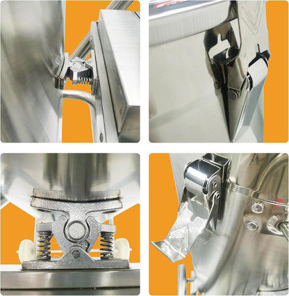 Commercial Food Processor Electric Food Chopper Cutter Stainless Steel Meat Grinder Movable Meat Mincer Food Cutting Machine Double Knives 32L for Fruit Vegetable Meat Grains Garlic 110V9
