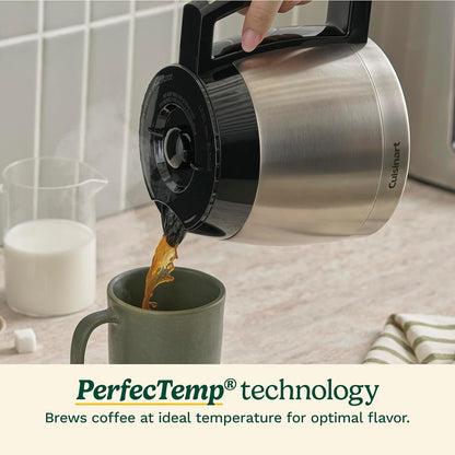 12-Cup Coffee Maker, Programmable Perfectemp Thermal Carafe Coffee Machine with 1-4 Cup Setting, Brew Strength Control and Brew Pause, Stainless Steel, DCC-3400NAS, Silver | Everyday Coffee Machine with 24-Hour Programmability, 1-4 Cup Setting, Strength Options & Brew Pause, DCC-3400NAS5