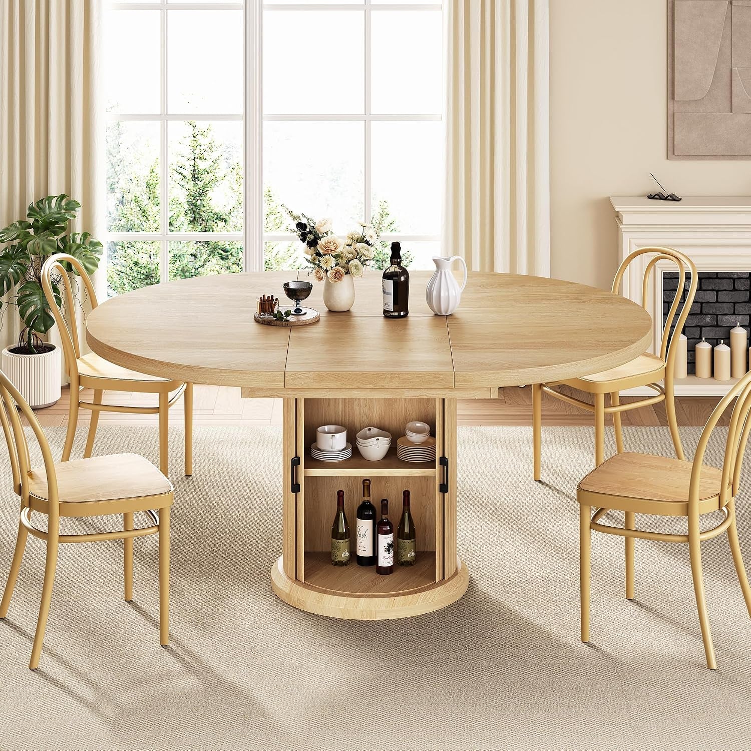 47-63-extendable-round-kitchen-dining-room-table-for-4-6-with-2-tier-storage-shelf-dust-proof-space-saving-expandable-wood-oval-circle-dinner-furniture-with-pedestal-base-natural-oka