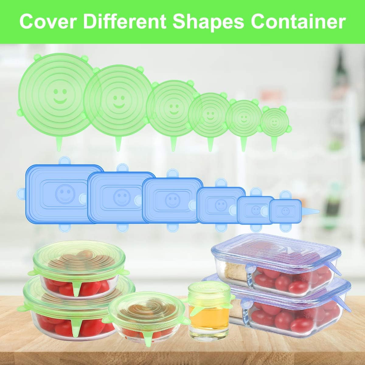 silicone-stretch-lids-for-food-storage-in-fridge-12-pack-silicone-lids-reusable-food-grade-silicone-bowl-covers-for-cups-bowls-and-dish-6-sizes-round-and-rectangle-shape