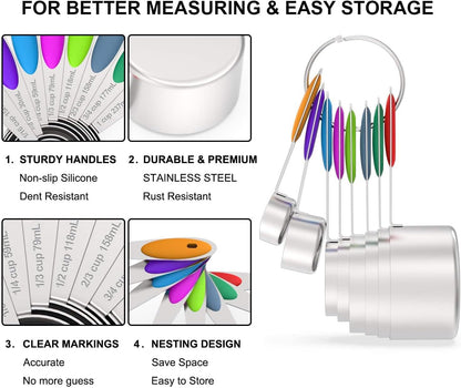 Stainless Steel Measuring Cups and Spoons Set of 164