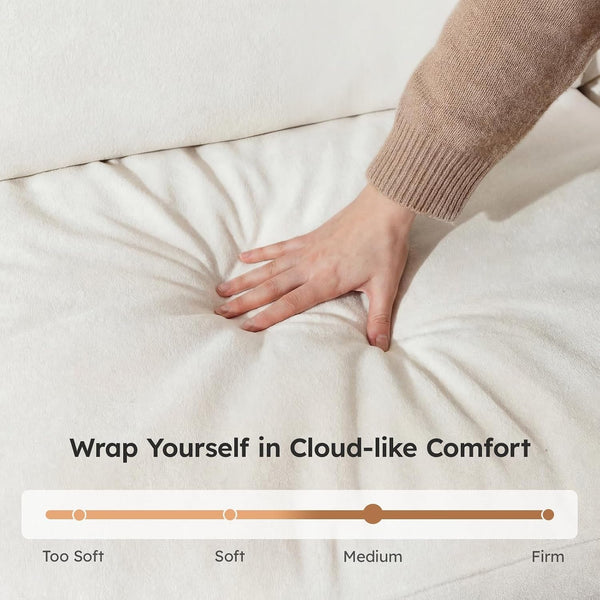Modular Sectional Cloud Sofa, No Assembly Oversized Boneless Couch, Beige6