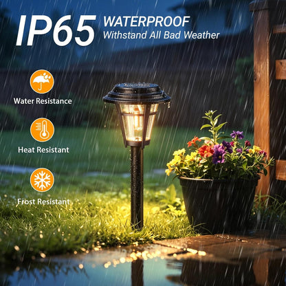 Solar Pathway Lights Outdoor, 10 Pack Solar Lights Outdoor Waterproof, Auto On/Off Solar Powered Garden Landscape Path Lights, Outdoor Solar Lights for Yard Lawn Patio Walkway Driveway6