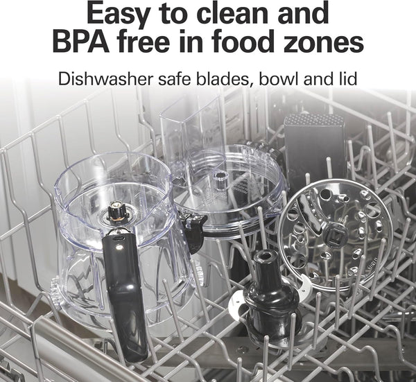 Stack & Snap 4-Cup Mini Food Processor & Vegetable Chopper | 250 Watts | Stainless Steel Quad Blade | Easy-Assembly Leak-Proof Bowl | Slicing, Shredding, and Puree | Black | 705107