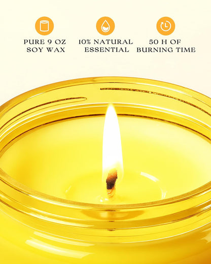 4 Pack Odor Eliminating Candle Set- Citrus Lemon Air Freshing Candle3