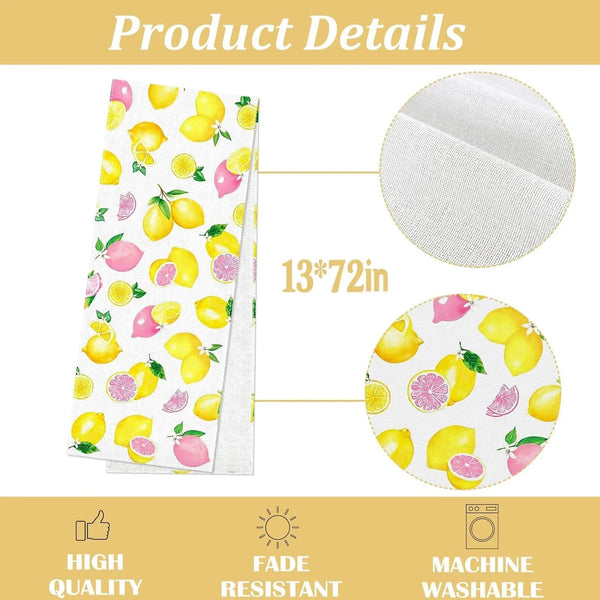 Pink Lemon Party Decorations Table Runner Summer Citrus Fruit Lemonade Theme Birthday Bridal Shower Home Kitchen Dining Room Table Decor3