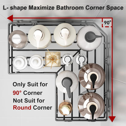 Corner Shower Caddy 5 Pack Adhesive Stainless Steel Organizer Black5