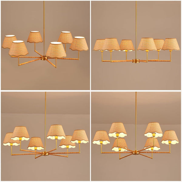 39” Boho Rattan Chandelier 6-Lights Rustic Industrial Pendant Light Large Adjustable Pendant Lighting Fixtures for Kitchen Island Dining Living Room, UL Listed7