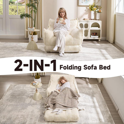 2 in 1 Folding Sofa Bed, Beige4