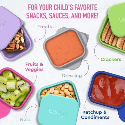 Bentgo Sidekicks 2-Pack Silicone Container Set - Dipping Sauce Cups for Condiments & Small Snacks, Reusable, Durable, & Leak-Proof Liquid Storage, Salad Dressing Container - 2.6 Oz (Lavender & Pink)3