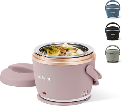 Crock-Pot 20-Ounce Electric Lunch Box Portable Food Warmer Blush Pink | Perfect for Travel Car On-The-Go | Spill-Free Dishwasher-Safe (Pack of 4)1