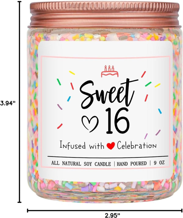 16Th Birthday Gifts for Girls, Vanilla Cream Scent Best Ideas Birthday Presents for Daughter, Friends, Sister, Handmade Aromatherapy Candle Decorations8