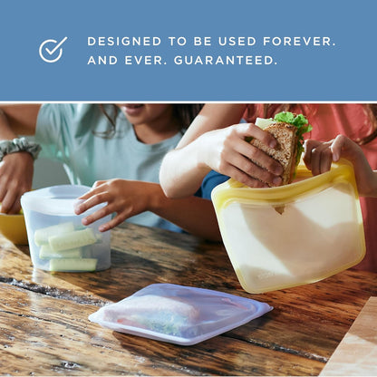 Premium Reusable Silicone Pocket Bags, 2-Pack, Clear and Aqua, 4 Oz9