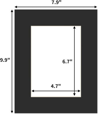 8X10 Black Picture Mats with White Core Bevel Cut Frame Mattes for 5X7 Pictures - Pack of 122