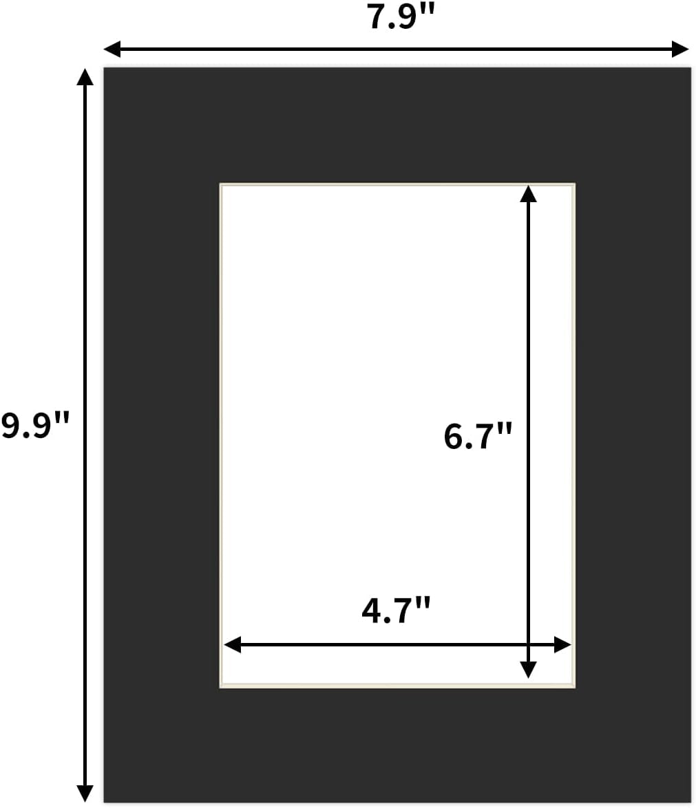 8x10-black-picture-mats-with-white-core-bevel-cut-frame-mattes-for-5x7-pictures-pack-of-12