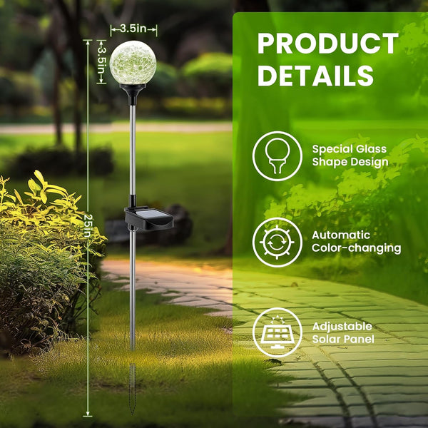 Solar Garden Lights 6 Pack, Solar Lights Outdoor Decorative6