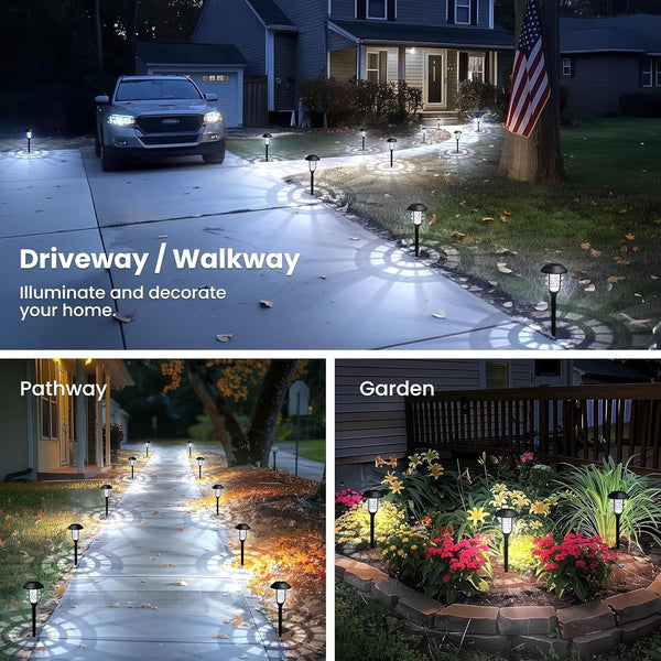 Solar Pathway Lights Waterproof Outdoor Lighting, Cold White 8 Pack4