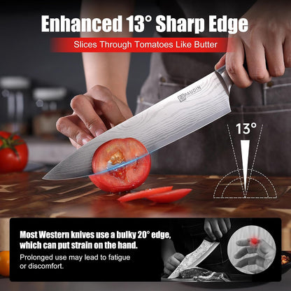 Chef Knife, 8 Inch High Carbon Stainless Steel Sharp Kitchen Knife with Ergonomic Handle, Gift Box for Family & Restaurant2