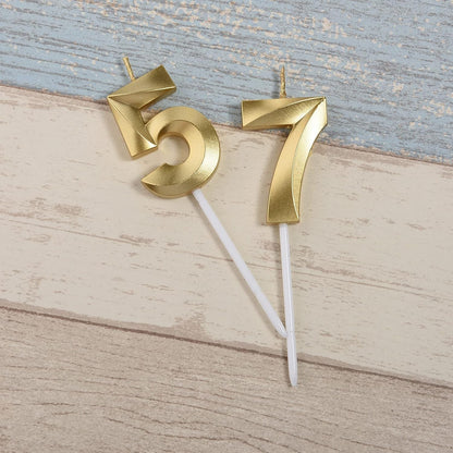 Gold 75Th & 57Th Birthday Candles,Gold Number 75 57 Cake Topper for Birthday Decorations Party Decoration3