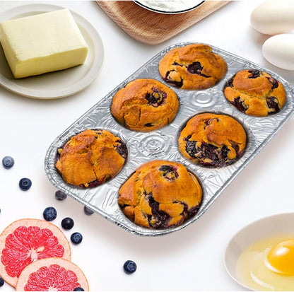 (10Pack Muffin Pan 6-Cup Cupcake Aluminum Pans Favorite Muffin Tin Size for Baking Cupcakes Muffins and Mini Pies - Standard Size | Muffin Pan 6-Cup Cupcake Disposable Aluminum Pans Favorite Muffin Tin Size for Baking Cupcakes - Standard Size(10Pack)5
