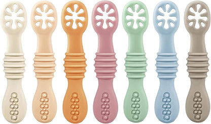 7 Pack Silicone Baby Feeding Spoon, Baby Led Weaning Supplies | Toddler Infant Feeding Spoon First Stage, BPA Free1