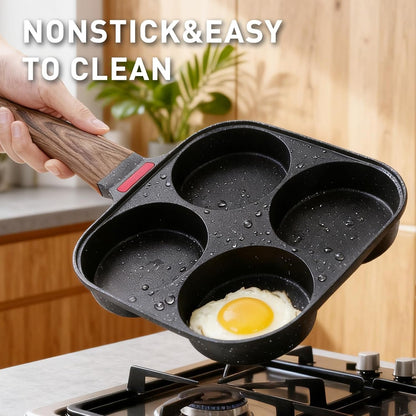 4 Cup Egg Pan with Lid, Egg Frying Pan Nonstick for English Muffins | Nonstick, Egg Frying Pan, for Breakfast6