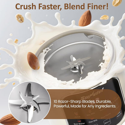 8 in 1 Nut Milk Maker Machine, 60Oz Soybean Milk Blender for Homemade Almond, Oat, Coconut, Soy, Plant Based Milks and Non Dairy Beverages with Auto Clean/24H Delay/Keep Warm/Boil Water5